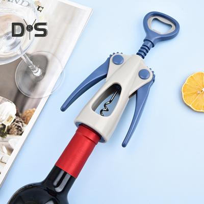 Ouvre-bouteille à vin Manche ergonomique Tire-bouchon à ailes avec prise antidérapante Ouvre-bouteille double fonction pour bouchons de liège et capsules de bière Outil de bar portable pour fête à domicile