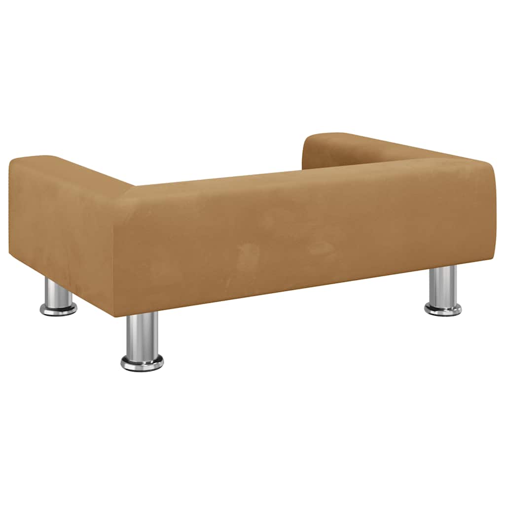 Children S Sofa Brown 70x45x26.5 Cm Velvet