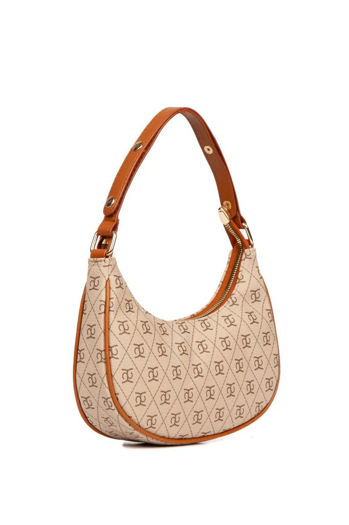 Women's Stylish and Useful Shoulder Bag Women's Patterned Half Moon Handbag and Shoulder Bag