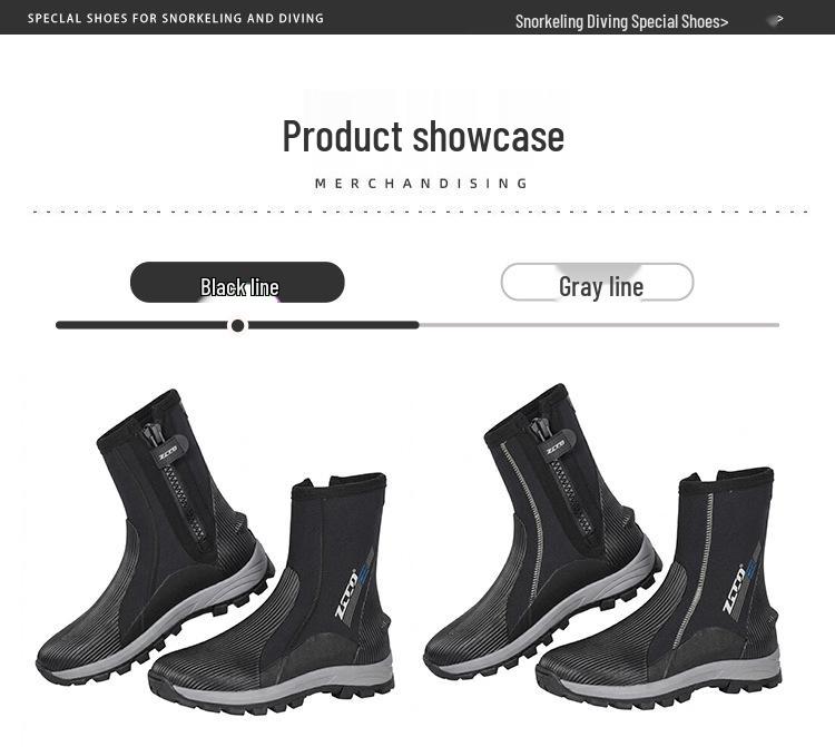 ZCCO 5mm Thickened Non-slip High-top Diving Boots for Snorkeling, Beach, and Fishing