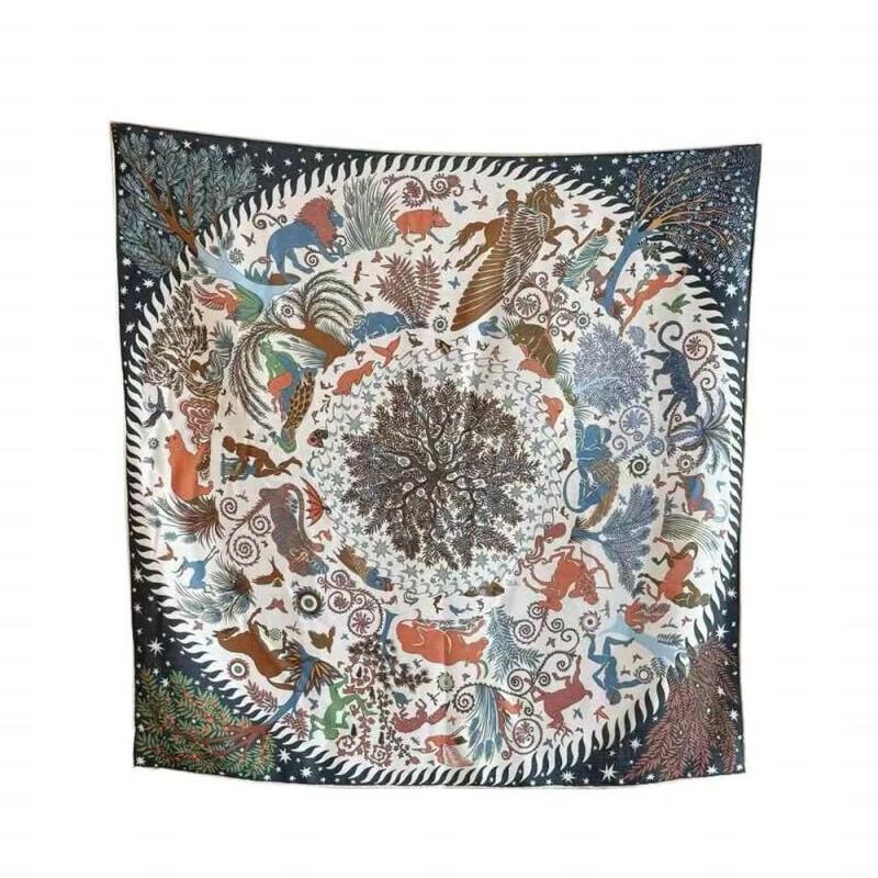 NINA SOLOR Double-Sided Silk Wool Blend Scarf