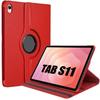 Case for Samsung Galaxy Tab S11, 360° Rotation Shockproof Protection Synthetic Leather Red