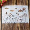 Plantillas de capas de hojas para bricolaje, pintura de pared, álbum de recortes, coloración, relieve, álbum, plantilla de tarjeta decorativa