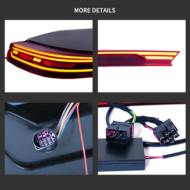 Compatible LED Flowing Turn Signal Taillight Assembly for 2014-2018 Porsche Panamera.