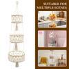 3 Tier Hanging Fruit Basket Handmade Woven Hanging Storage Basket Flower Pot Planter Hanger Garden Decoration Kitchen Basketry