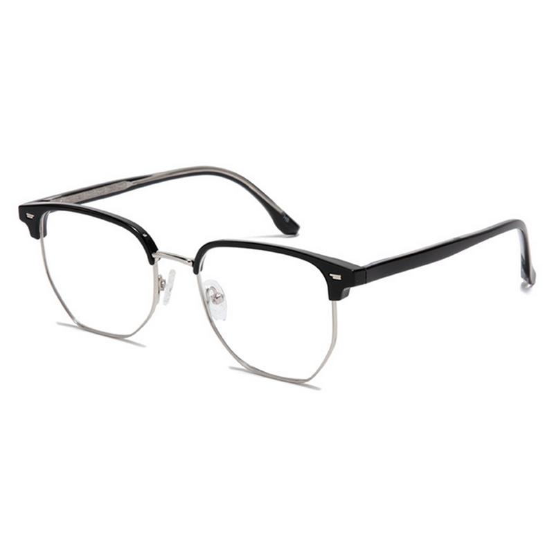 Fashionable Semi-Rimless Eyeglasses Frames With Temples Short-Sight Eyewear Diopter 0 -0.5 -0.75 -1.0 To -6.0