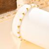 Women's White Shell Beaded Bracelet,Gold Color Stainless Steel Bracelets,Waterproof Charm Jewelry Gift