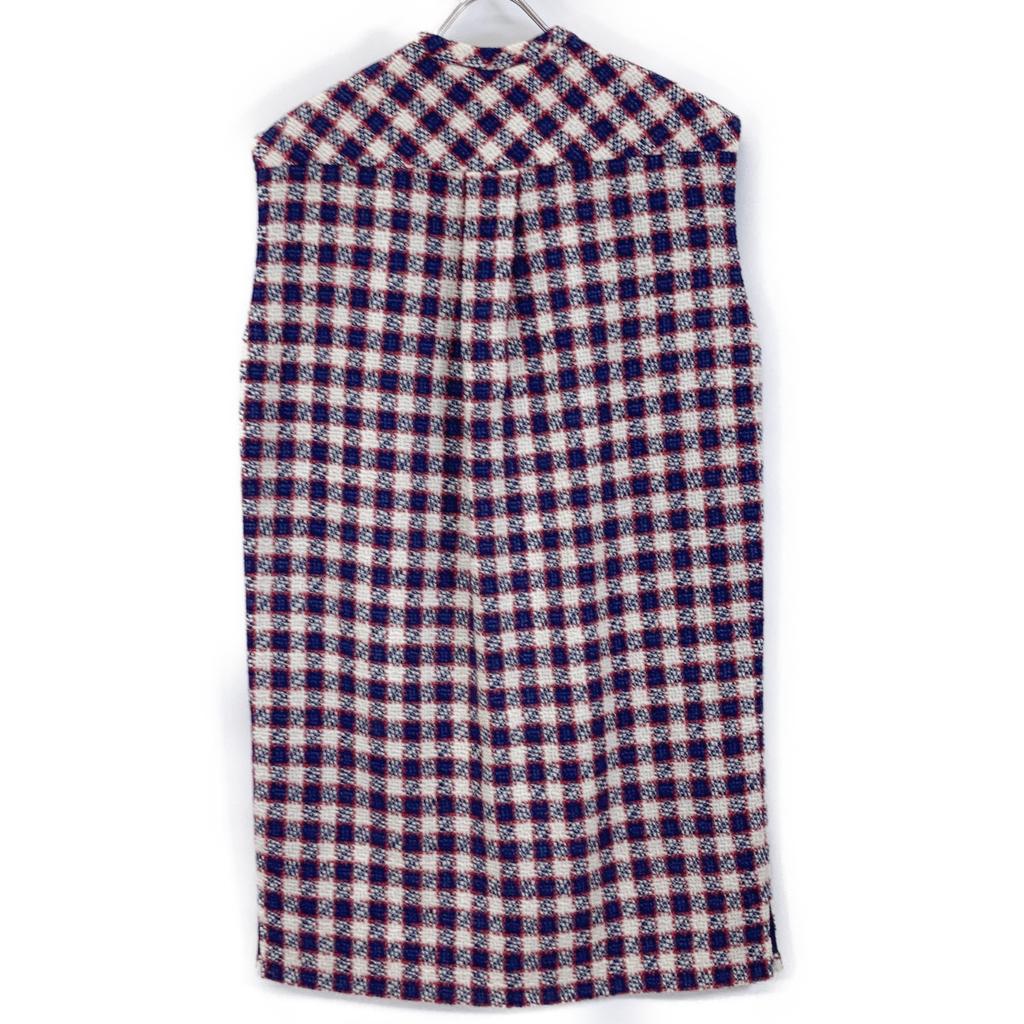 Gucci 584856 2019 Red X Navy X White Gold Button Sleeveless One-Piece Dress 40 multicolorUsed