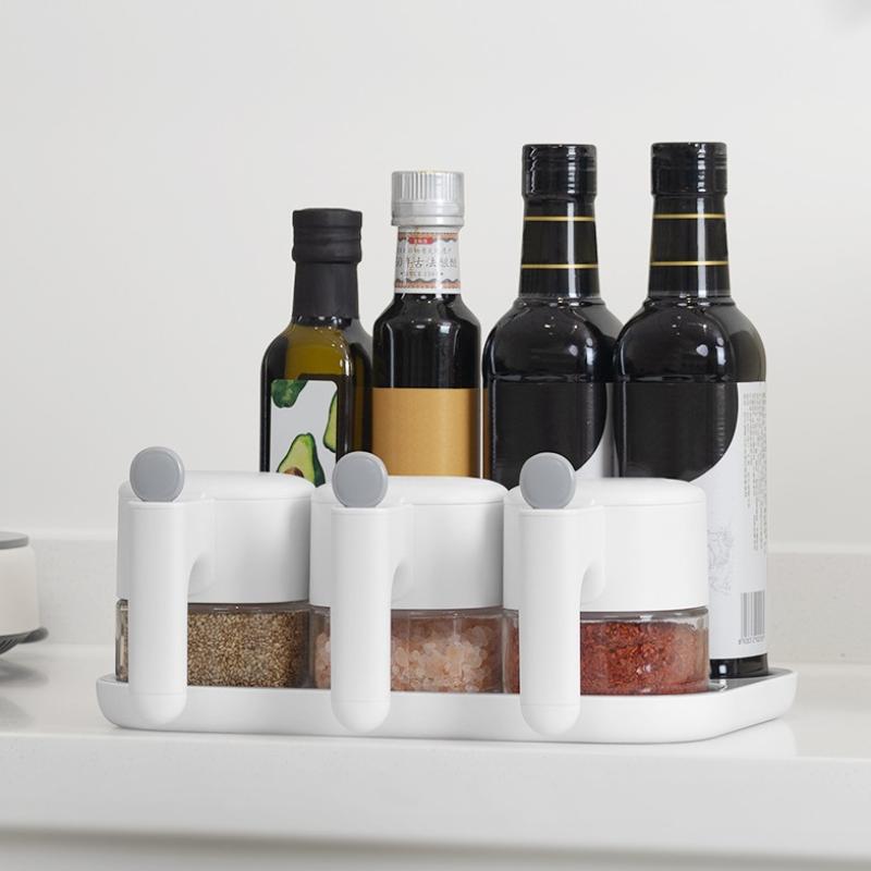 Sealed Open Spice Container Food Grade Transparent Food Storage Container Household Portable Seasoning Storage Tray