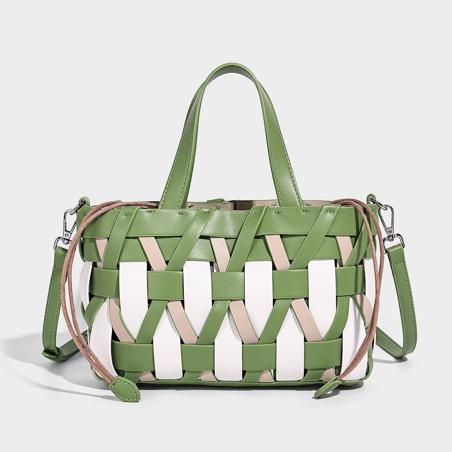 2026 New Fashionable Hand Woven Handheld Women s Bag 25*8*17CM
