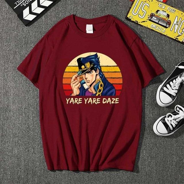 

Anime JoJos Jotaro Kujo100 cotton graphic Tshirt 2026 Summer New graphic unisex Y2K large loose Harajuku Short sleeve shirt 4XL