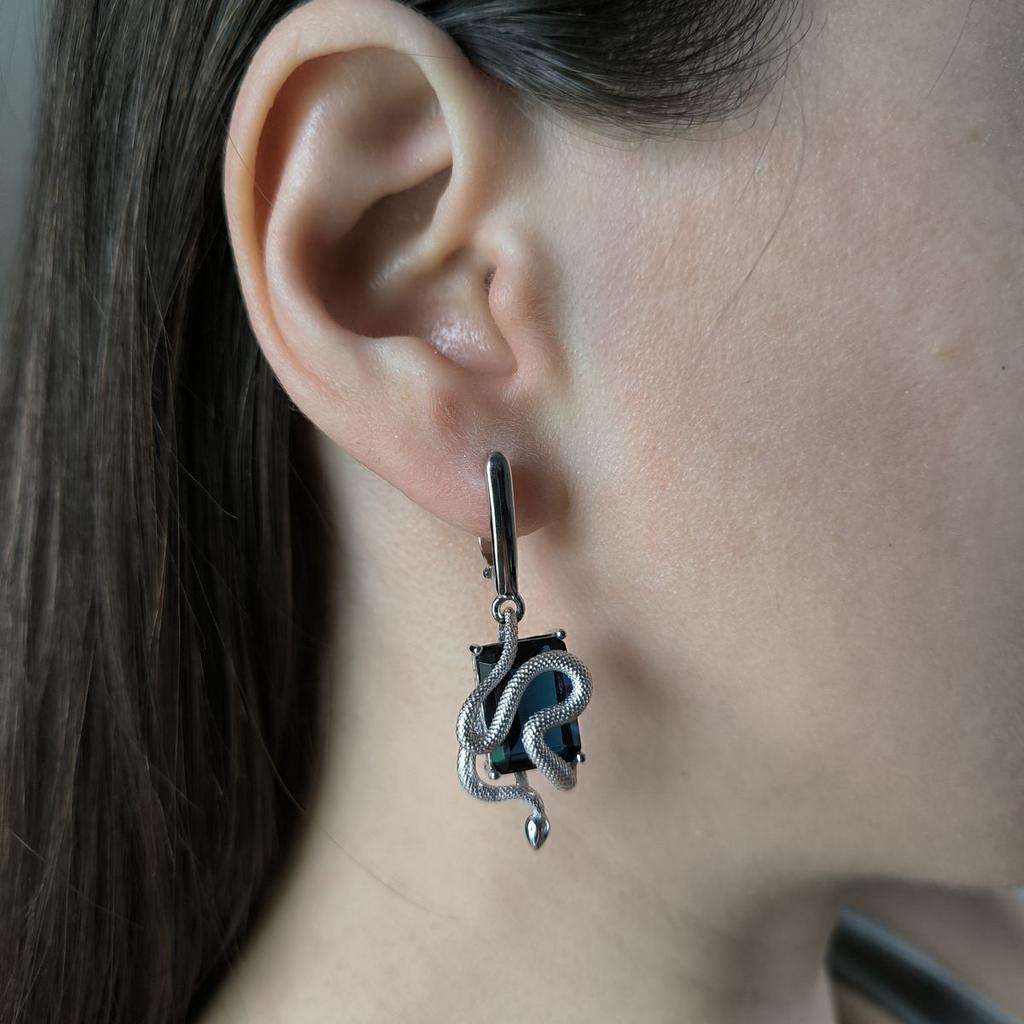 Silberohrringe mit Saphir Nano 11.808ct (2182467)