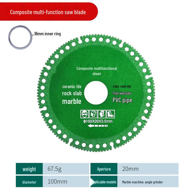 Multi-Functional Angle Grinder Disc for Tile, Steel, Rock, and Marble - Brazed Dry Cutting Blade