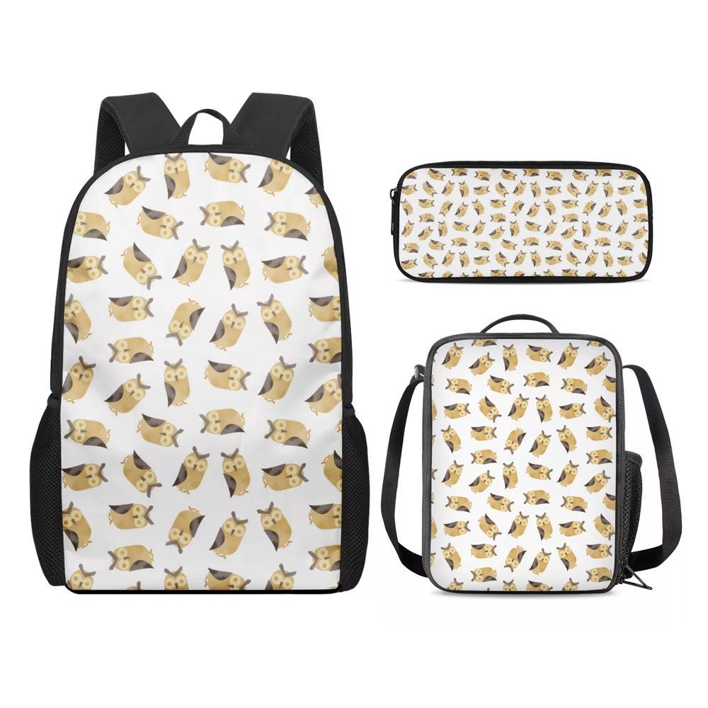 Trendy Popular New animal Starfish dolphin 3D Print 3pcs/Set Student School Bags Laptop Daypack Backpack Lunch bag Pencil Case