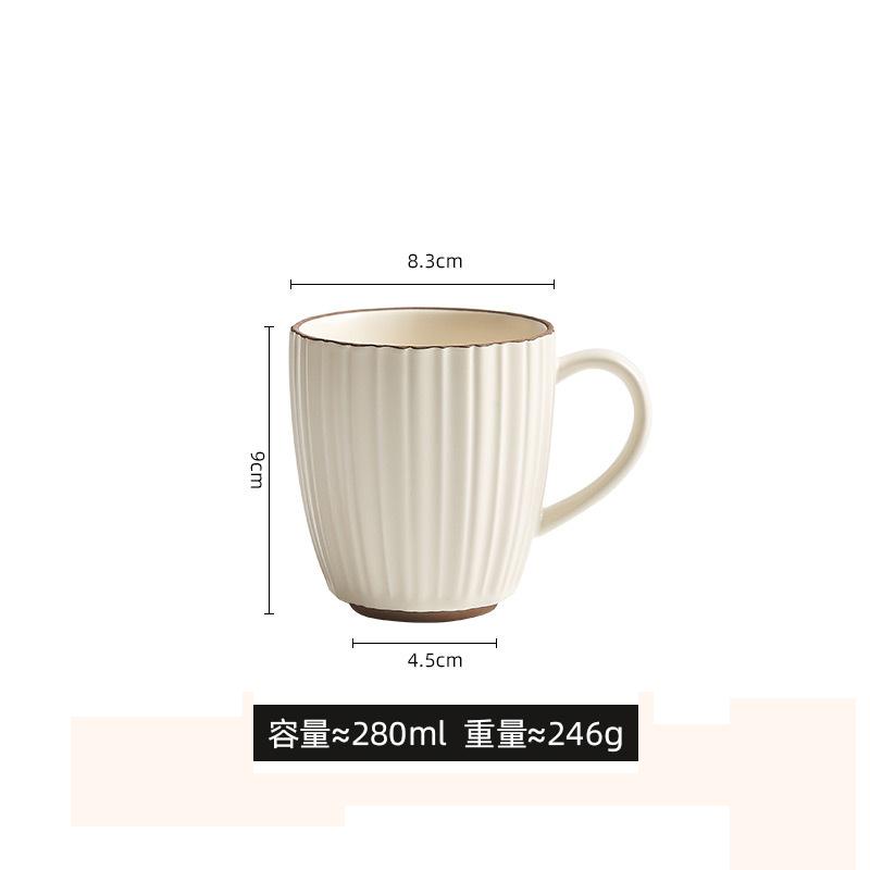 Kiln Changes Creative Striped Mug Ceramic Cup Latte Coffee Cup Breakfast Cup Milk Cups Teacup Household Water Cups Couple's Cups