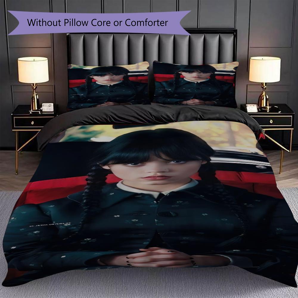 1PC Wednesday pattern Bedding Quilt Set Quilt Cover Pillowcase Home Decoration Birthday Gift (1 * duvet cover + 53 * pillowcase, without core)