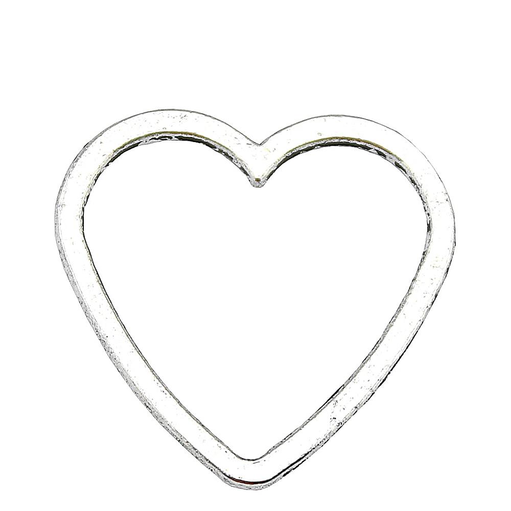 

24x25 мм полый разъем в форме сердца подвески античное серебро цвет принадлежности для рукоделия аксессуары бренд: WYISYWG 10 шт.