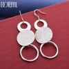 925 Sterling Silver Round Pierced Earrings Fashion Gift Jewelry