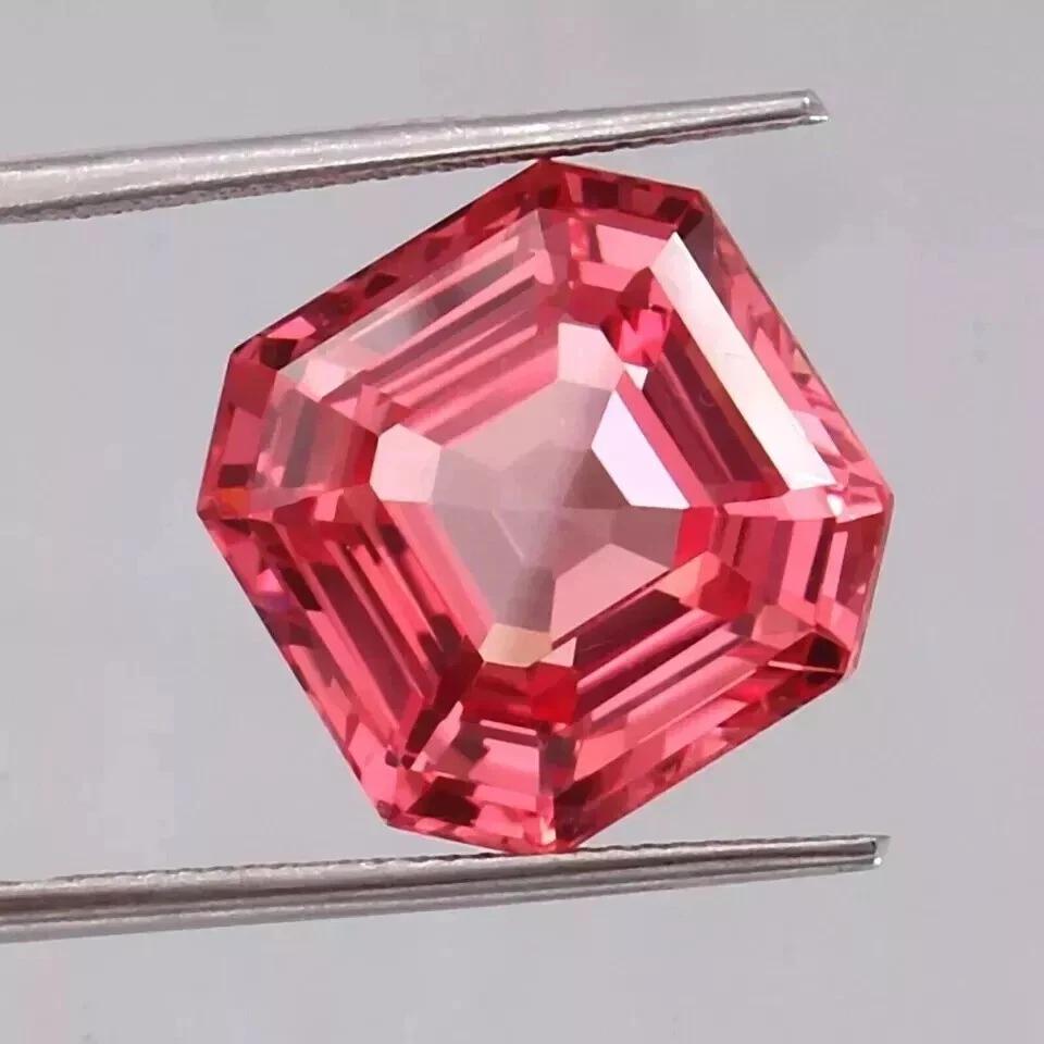 15.60 Ct Natural Padparadscha Sapphire Asscher Fabulous Certified Gemstone