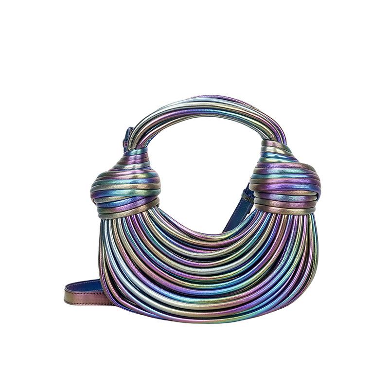 

Персоналізована та креативна кольорова сумка для локшини 2025 нова мода Морі м яка дівчина лазерна ручна сумка-месенджер у формі пельменя приплив різнокольоровий