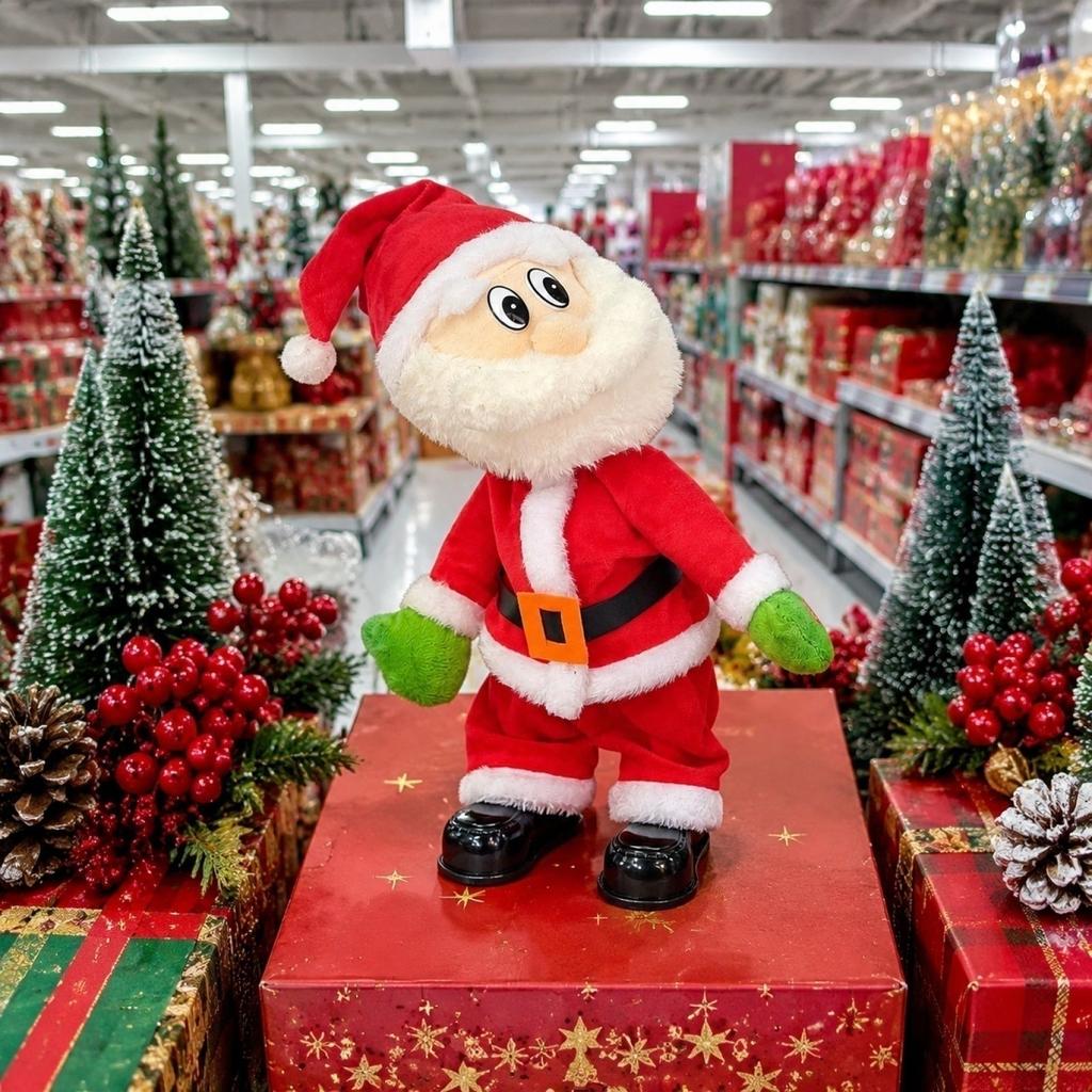 Electric Dancing Santa Claus Toy Christmas Decoration Animated Moving Butt Santa Holiday Figurine Battery Operated Festive Ornament