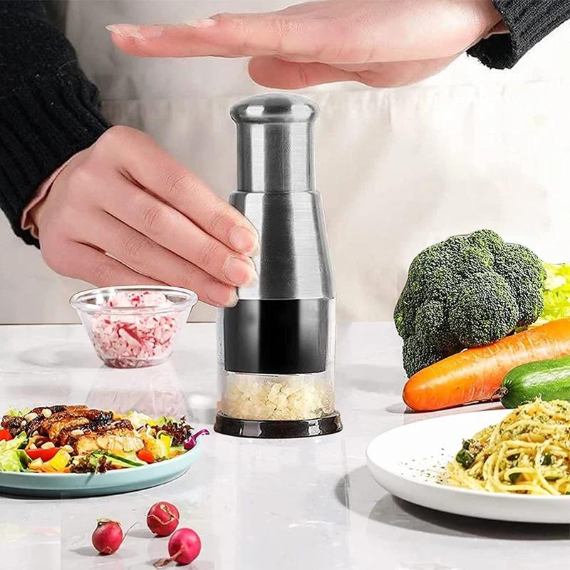 Garlic Onion Chopper Manual Pressed Garlic Press Machine Garlic Squeezer Fruit Vegetable Chopper Multifunction Kitchen Tool