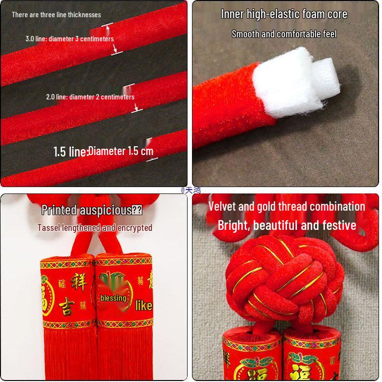 Large Chinese Knot Pendant with Fu Character for Living Room or Entrance - New Year & Spring Festival Decoration