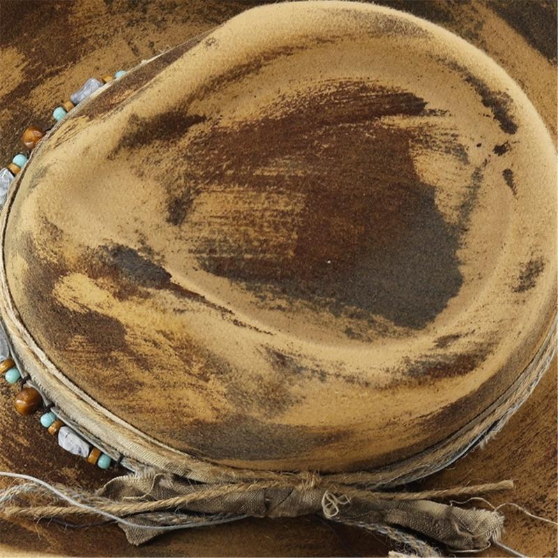 Classical Cowboy Hats With Distressed Motifs Soft Comfortable Outdoor Event Costume Parties