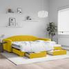 Pull Out Daybed with Drawers Yellow 100x200 Cm Velvet