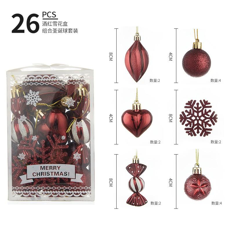 6cm Painted Glitter Snowflake Ornaments Christmas Decorations Gift Box