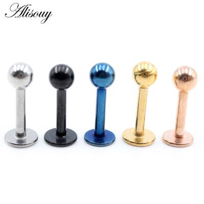 3 4 5 mm Durchmesser 5 Farben Edelstahl Herren Damen Schraubverschluss (durchbohrt) Körper-Labret-Lippenpiercing-Boday-Schmuck