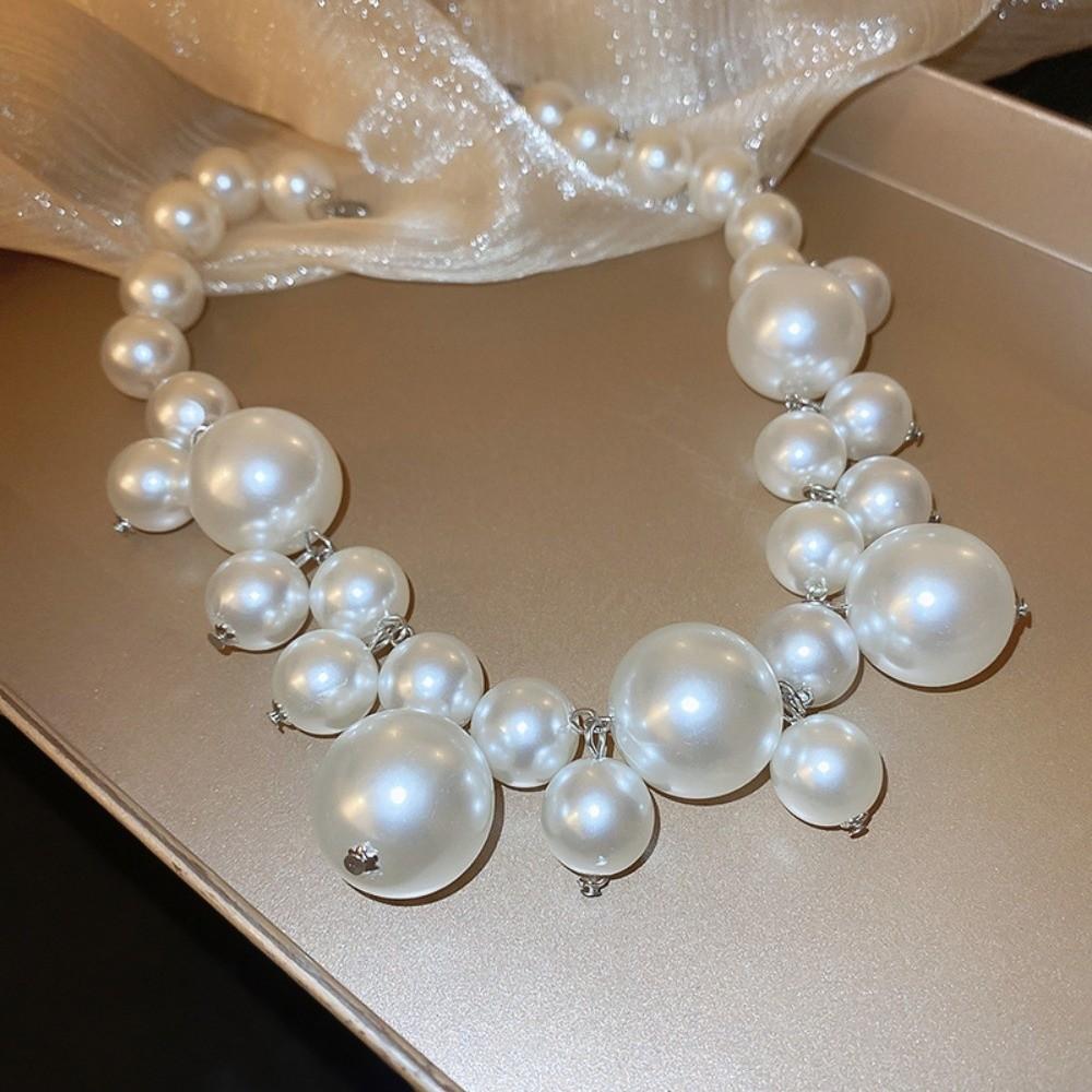 New Imitation Pearl Pearl Elegant Adjustable Neckchain Light Luxury Retro Collarbone Chain For Bridal