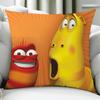 Funny Cartoon LLarva Cushion Cover Birthday Anniversary Gifts Double Sided Printed Zipper Cushion Cover Soft Skin Bedding