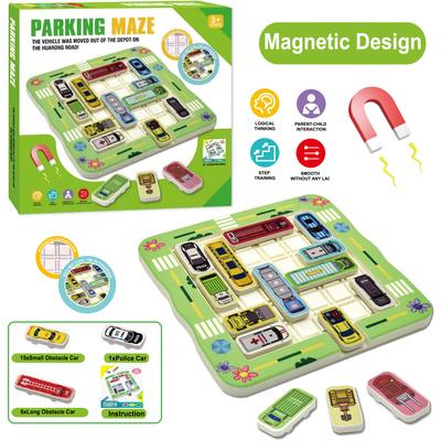 Labirinto de Estacionamento Magnético Quebra-cabeças de Estacionamento Magnético Brinquedo de Carro Magnético Jogo de Viagem Desafios de Trânsito Jogo de Tabuleiro Brinquedos Brinquedos Montessori