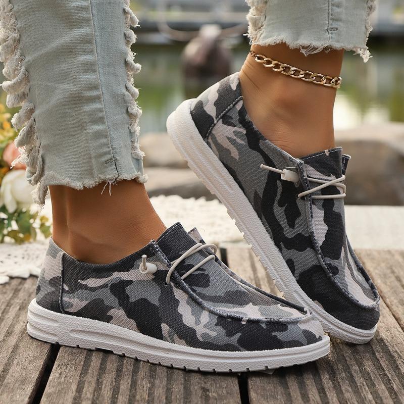 Women's Large Size Spring Fall Flat Slip-On Low-Top Casual Loafers.
