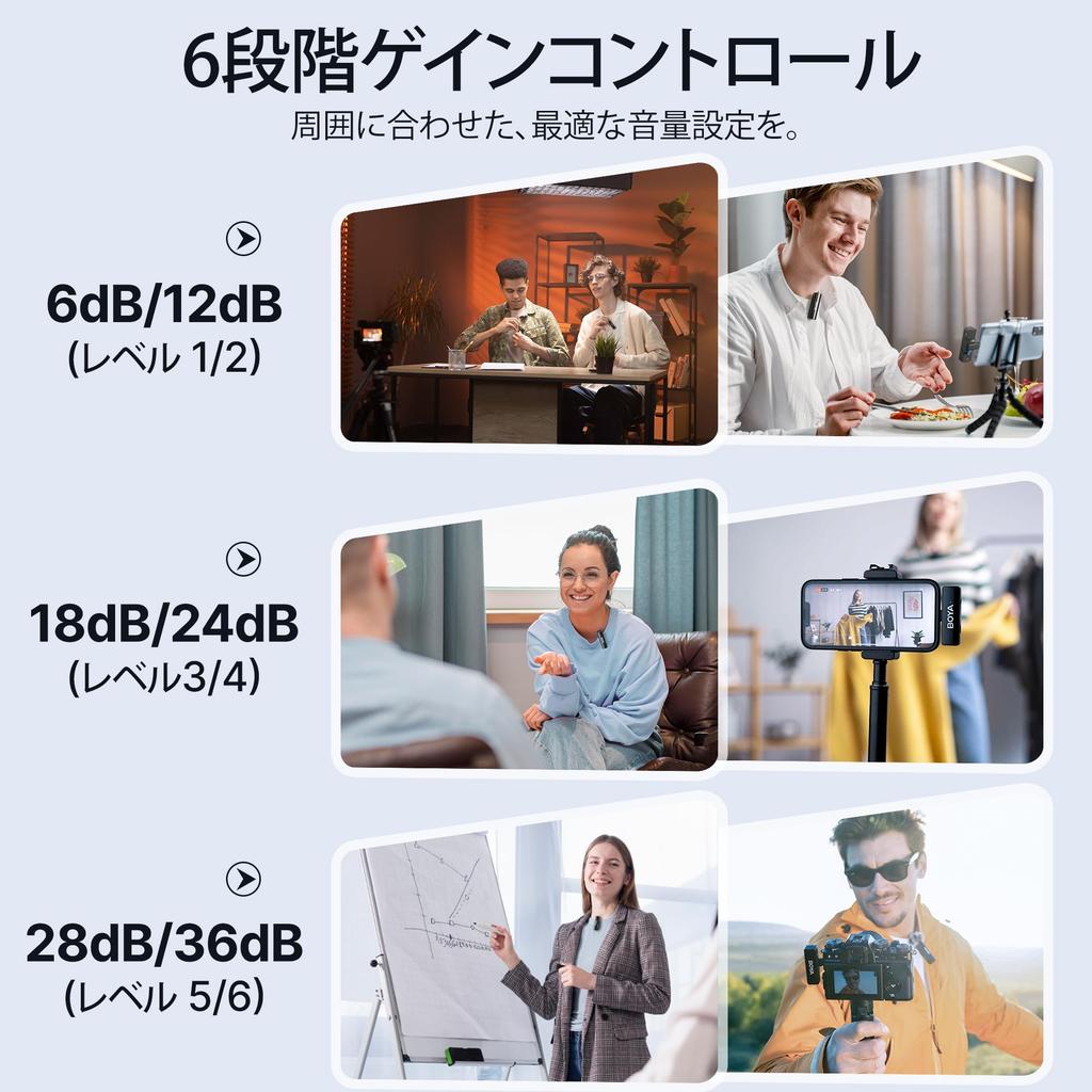 Boya 2 A1 Wireless Microphone Pin Microphone for Android iPhone Camera PC 2-Stage Noise Cancellation 300m Range 48kHz 24bit High-Sensitivity Clip-On
