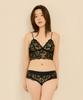 Maleunpaibeu [Set] Lace Scarlet See-Through Bralette Bra Panty Set_4 Colors (C Type)
