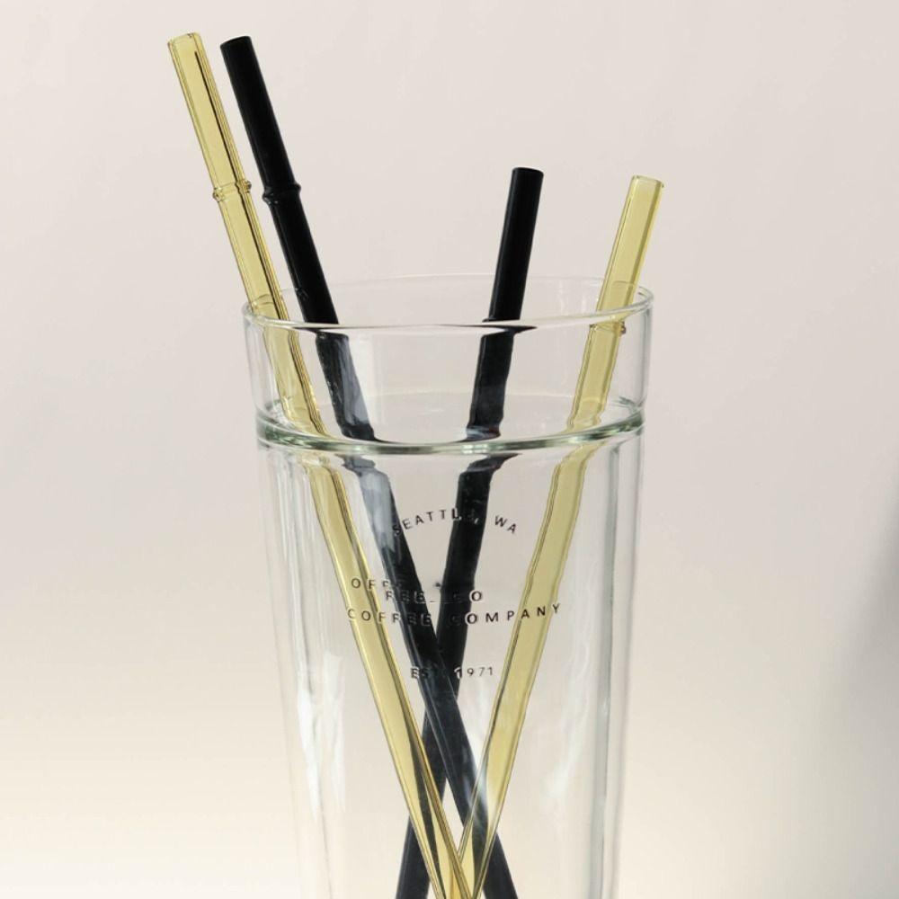 3Pcs 23cm Eco-friendly Straws for Smoothies Cocktails Glass Straws Long Heat-resistant Drinking Straws Cup Accessories