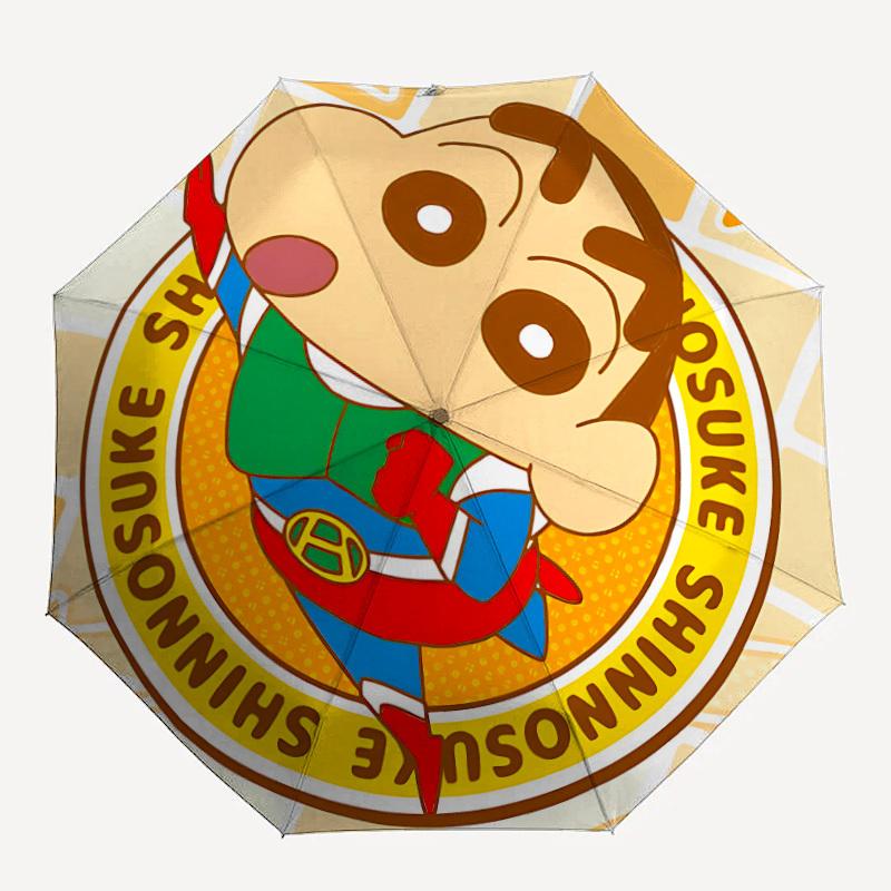 

1pc Crayon Shin chan Automatic Open/Close Folding Umbrella, Windproof 8 Rib Construction, Lightweight Travel Umbrella for Women/Men,a0903208