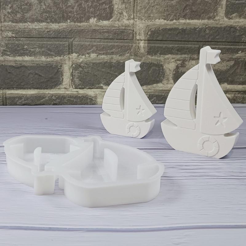 Sailing Ship Silicone Candle Molds Easy Demolding Epoxy Resin Silicone Molds for Handmade Candle Soap Gypsum Decoration