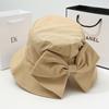 Versatile bucket hat women's spring and autumn cotton back split bow casual sun hat hat women