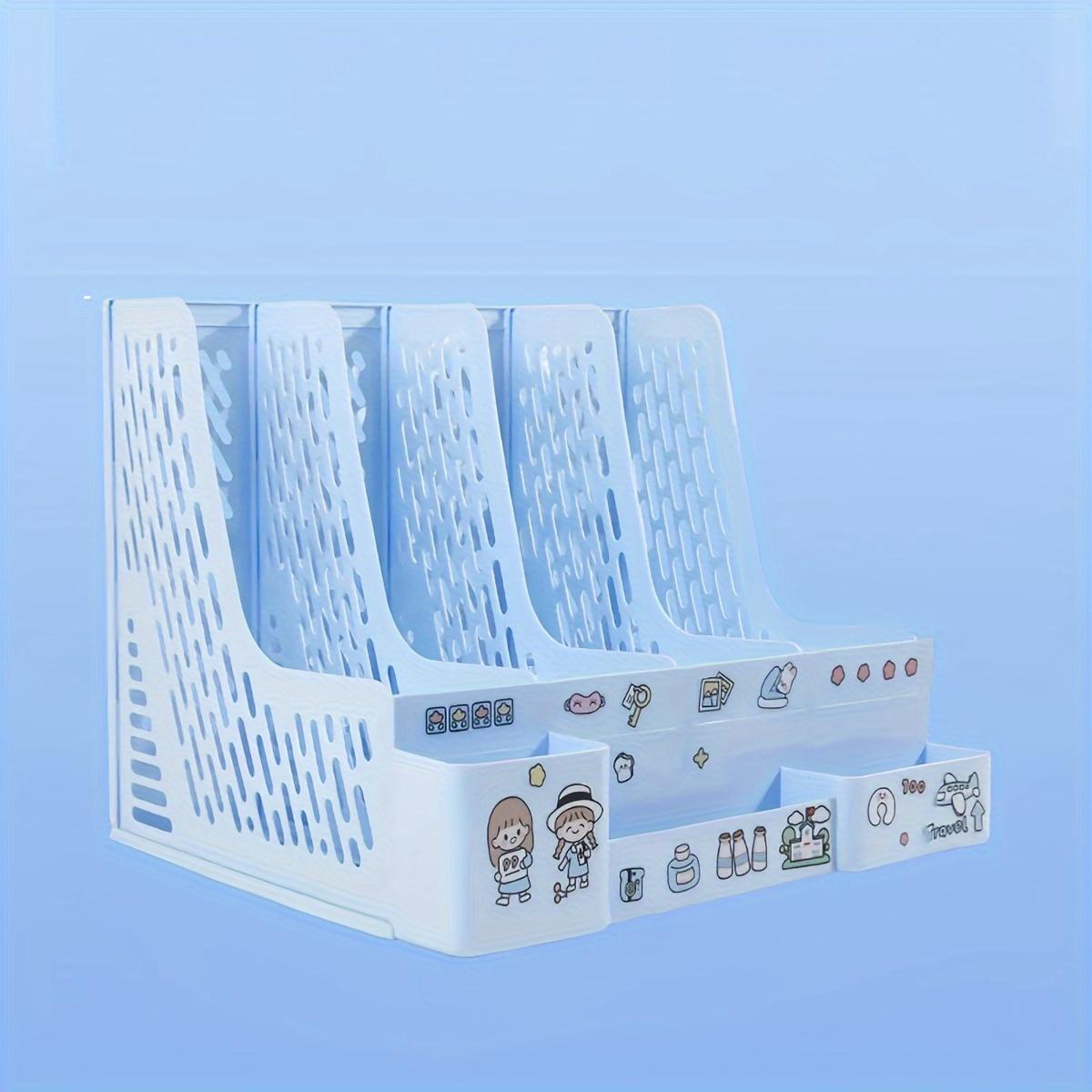 1pc Desktop File Organizer with Random Style Stickers Multi-Compartment PP Material Detachable Office Storage Box Document 3600₽