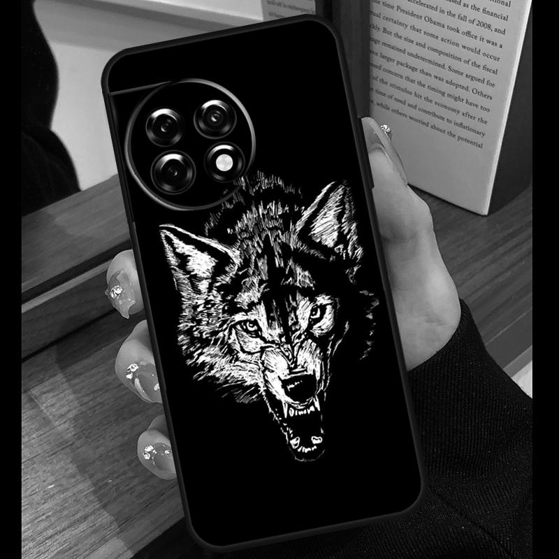 Angry Wolf Case For OnePlus 15 R 13T 13R 12R 10T 8T 13 12 11 9 10 Pro Nord 5 CE 4 2 3 Lite N20 N30 Cover
