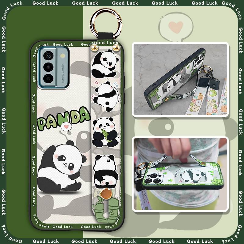 Back Cover Silicone Phone Case For Nokia G22 Dirt-resistant Ring Soft case Cute Panda Waterproof Kickstand Durable