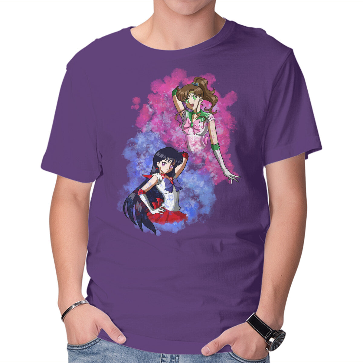 Unisex Crew Neck T-Shirt Mars And Jupiter Graphic Short Sleeve Casual Tee XS