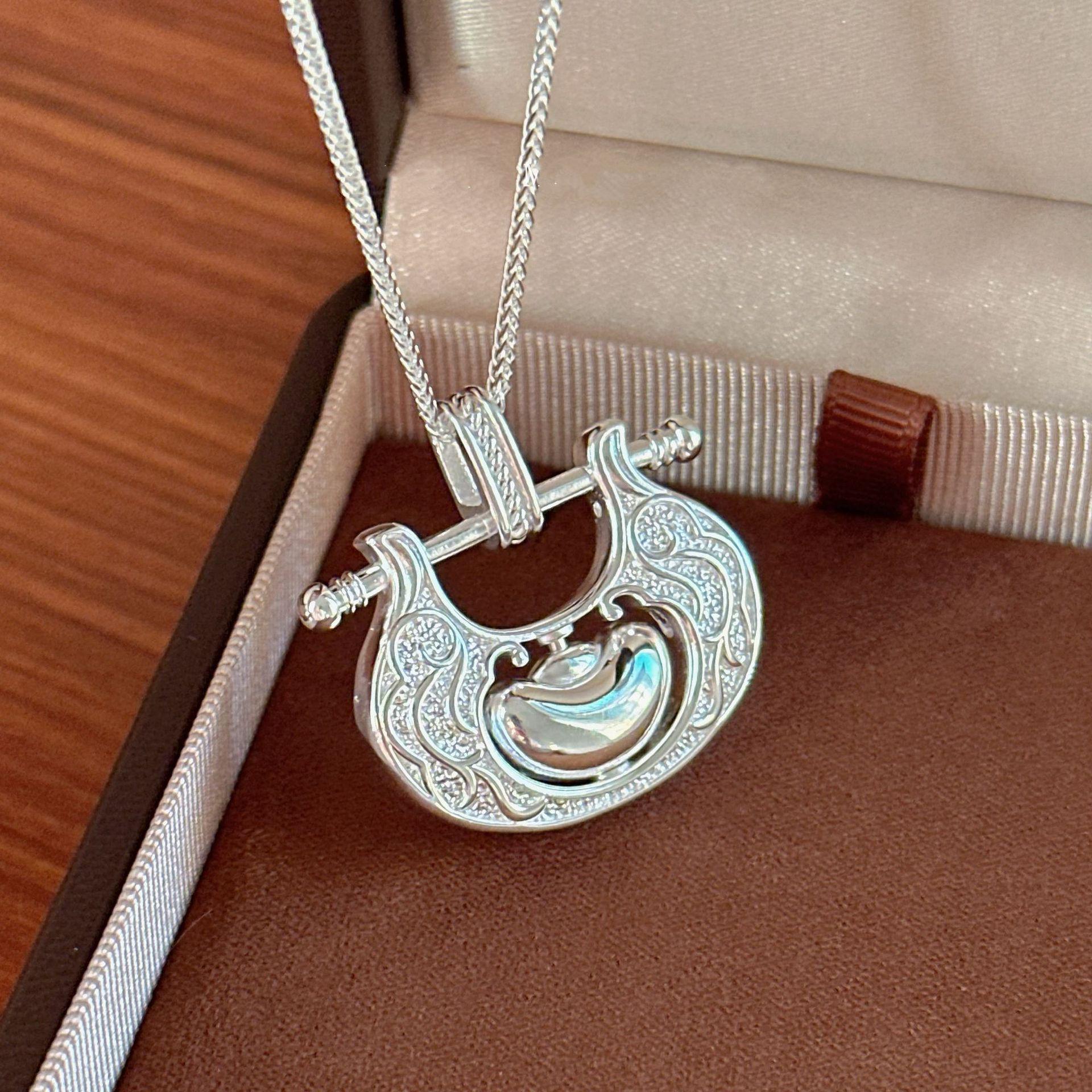 

Древняя золотая филигранная сумка-замок на шею: Кулон Мир из года в год для женщин - Изысканный подарок в китайском стиле на Новый год