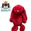 Jellycat Red Bonnie Bunny Plush Toy With Short Fur For Kids And Collectors