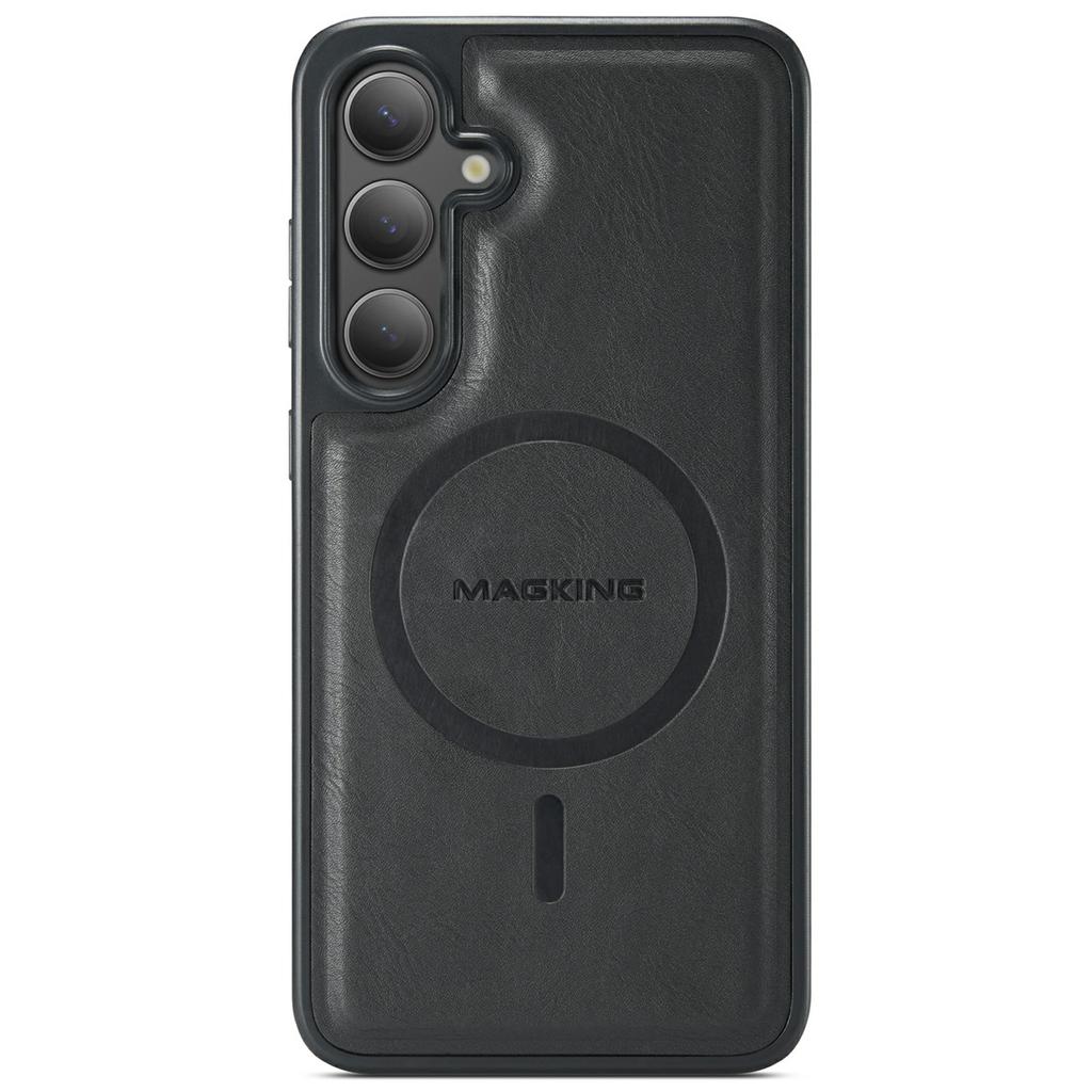 For Samsung Galaxy S25+ Magnetic Case PC+TPU+PU Phone Cover with Card Holder