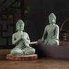 Porcelain Green Sandstone Buddha Ornament for Zen Fish Tank or Bonsai Display