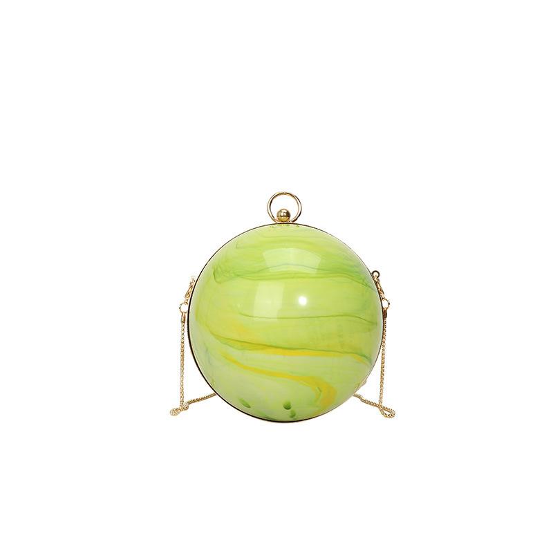 Autumn/Winter  Trendy Designer Handbag Round Ball Bag Acrylic Mini Shoulder Crossbody Bag Chain Bag